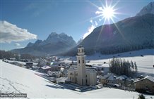 Blick auf Sexten im Winter