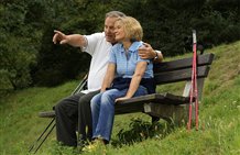 Pause nach einer Nordic Walking Tour