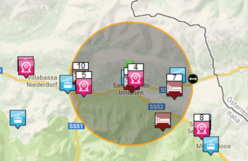 Karte vom Hochpustertal